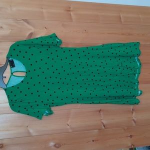 Green polka dot dress